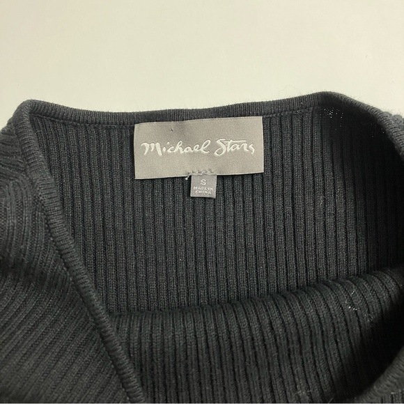 MICHAEL STARS thick ribbed micro-bell sleeved long sleeve top - Picture 3 of 5